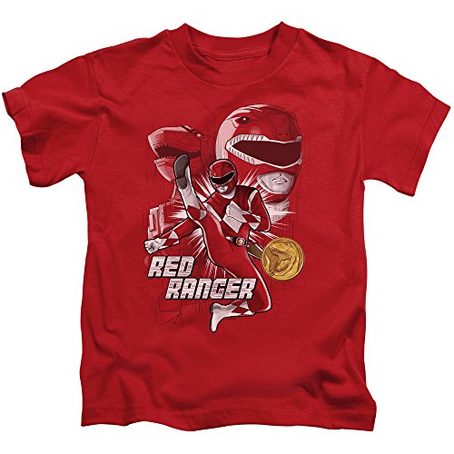 Power Rangers Red Ranger Unisex Youth Juvenile T-Shirt for Girls and Boys