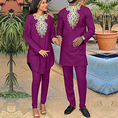 Dashiki African Couples Clothing Men's Tops Shirts Pants Sets Couples Clothing Barking Ridge Wedding Sets2