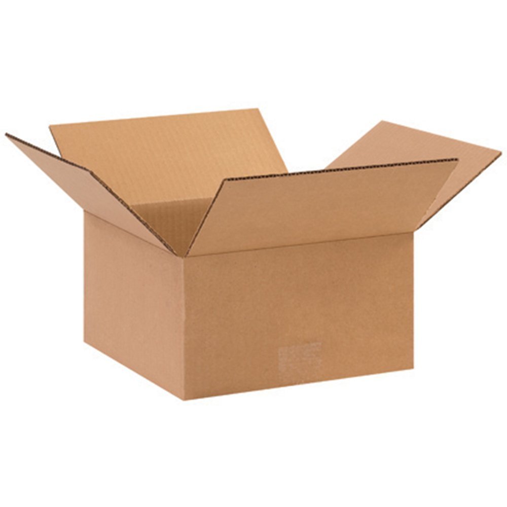 BOX USA Shipping Boxes Flat 10"L x 10"W x 5"H 25-Pack - Corrugated Cardboard Box for Moving, Mailing, Packing, Packaging and Storage
