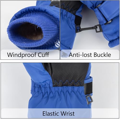 INOGIH Kids Waterproof Ski-Gloves Warm Snow Gloves for 6-12 Years,Winter Thick Warm Snowboard Gloves for Youth Teens4