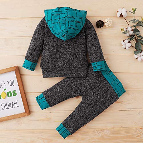 Baby Boy Hooded Shirt + Broek Lange Mouw Katoen Set Sweatshirts 2st - Image 3