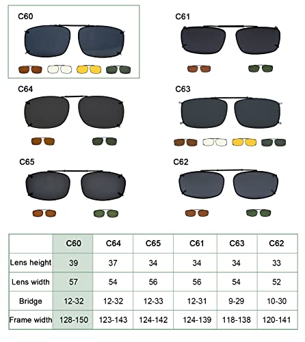 Image of Eyekepper Clip on Sunglasses Over Eyeglasses, 57 * 39MM