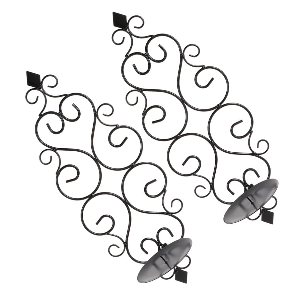 HOLIDYOYO Wall Sconces Candle Holder, 2pcs Iron Art Branch Wall Mount Hanging Metal Wall Candle Holder Candle Sconce for Living Room Dining Room Black