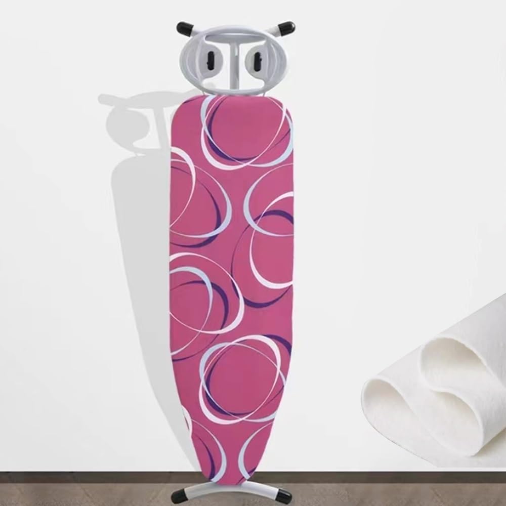 Funda y Almohadilla para Tabla de Planchar de 13 x 43 Pulgadas, Reflectante de Calor, con Acolchado Grueso, de algodón, Ajustable y elástica (roja)