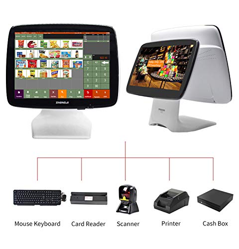 ZHONGJI Touch Dual Screen Cash Register for Restaurants POS System with Receipt Printer Software - Thumbnail 3