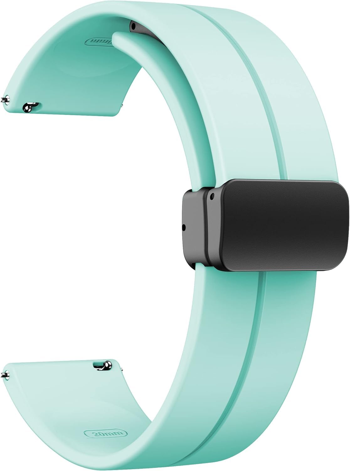 22 mm Silicone Magnetic Watch Straps Belt Band Compatible with Noise ColorFit Ultra/Ultra 2, Pro 3, Active/GPS, Buzz, Core, Nav & Nav+, Endure Smartwatch Straps, (Mint Green)