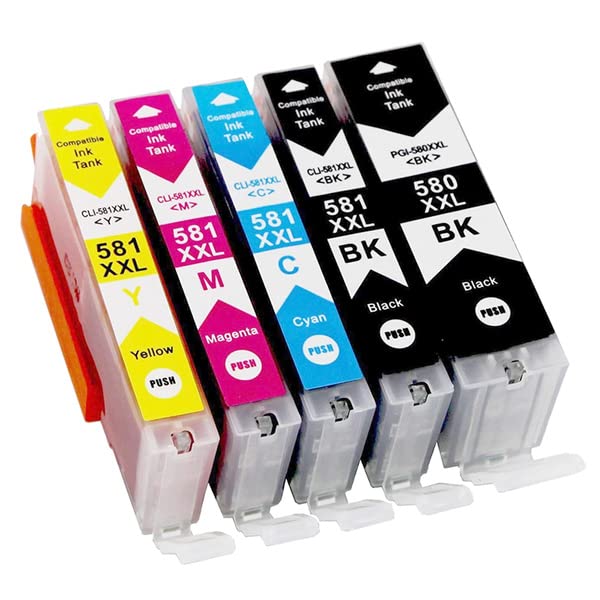 TruImageInk Cartridges Compatible with PGI-580XXL CLI-581XXL Canon Pixma TR7550 TS705 TR8550 TS6150 TS6151 TS6250 TS6251 TS6350 TS9150 TS8150 TS8151 TS8152 TS8250 TS8251 TS8252 TS8350 TS9550 TS9155