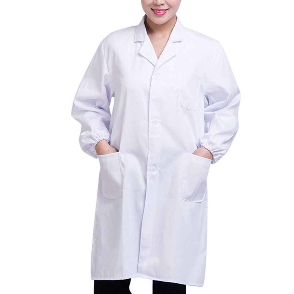 WinBuy Man Woman Coat Blouses Chemistry Long Sleeve White