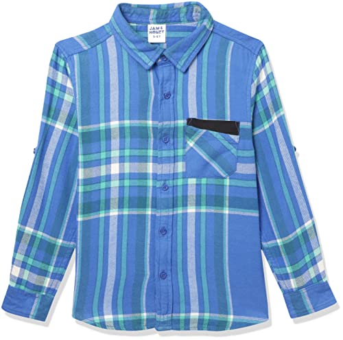 Image of Amazon Brand - Jam & Honey Boys 100% Cotton Printed Regular Fit Long Sleeve Shirt