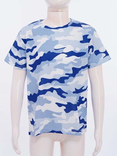 Boys Moisture-Wicking Sport Tops Kids Short Sleeve Camouflage Athletic T-Shirt Activewear Tees3