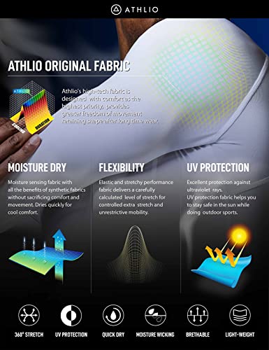 Athlio Men's Upf 50+ Long Sleeve Compression Shirts, Water Sports Rash Guard Base Layer, Athletic Workout Shirt, 3Pack White/White/White, Xx-Large #TOP5