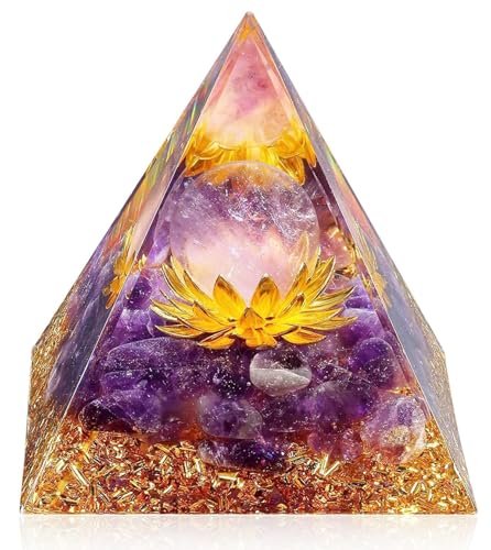 Mokeum Orgone Pyramid for Positive Energy, Amethyst Crystal Sphere Pyramid, Protection Crystals Energy Generator for Stress Reduce Healing Meditation Attract Wealth Lucky (Amethyst-Flower of Life) Mokeum Orgone Pyramid for Positive Energy, Amethyst Crystal Sphere Pyramid, Protection Crystals Energy Generator for Stress Reduce Healing Meditation Attract Wealth Lucky (Amethyst-Flower of Life)