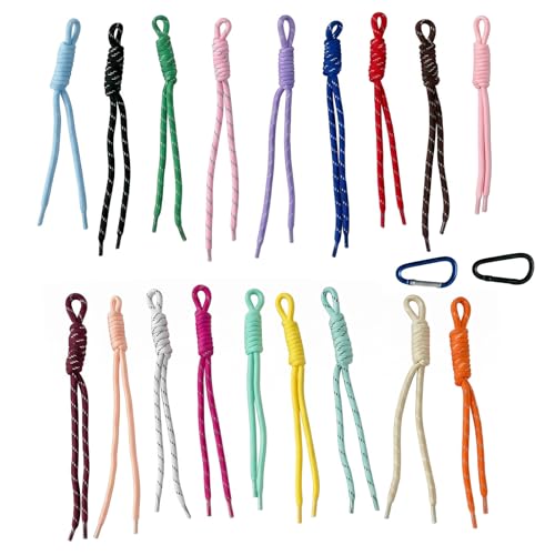 NLK 18 Pack Colorful Paracord Keychain Braided Bag Charms Nylon Lanyard for Purse Backpack DIY Key Chain (18)