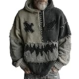 Photo Gallery casual uomo retro halloween spooky face knit felpa colorblock zucca stampa felpa con cappuccio colorblock cucito accogliente top, grigio, s Photo Gallery casual uomo retro halloween spooky face knit felpa colorblock zucca stampa felpa con cappuccio colorblock cucito accogliente top, grigio, s