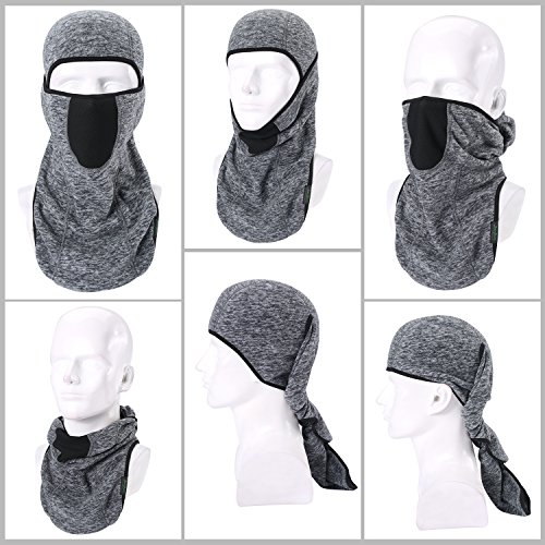 Balaclava-Ski Mask Winter Thicken Outdoor Face Mask Windproof Warmer Hood Grey - Thumbnail 5