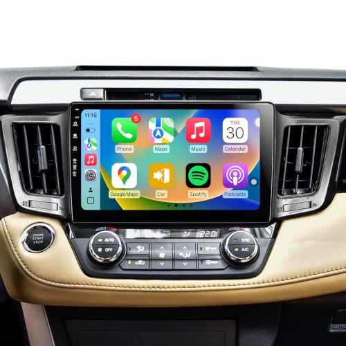Android 10.2" Head Unit Car Radio Stereo for Toyota RAV4 2013-2018 - Wireless CarPlay & Android Auto | 5G WiFi IPS HD Touchscreen | GPS Navigation | Bluetooth | FM Radio with SWC | HD Backup Camera