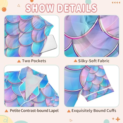 senya Scales Colorful A Satin Summer Pajama Sets Silk Short Sleeve Button Down Sleepwear3