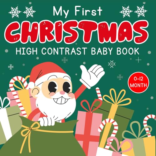 My First Christmas, High Contrast Baby Book for Newborns 0-12 Months | Stocking Stuffers for Boys & Girls: 100 Cute Black and White Images to Develop ... Essentials for Infants (Babys 1st Xmas) image 2