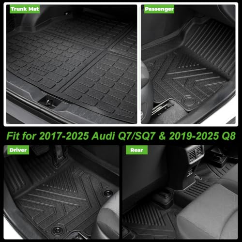 Tapis de sol imperméable et protection de coffre auto Audi Q7 Q8 - 2