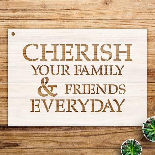 Family and Friends Stencil Pattern for Wood and Home Decor, Reusable Mylar Template, Ideal for Painting and Crafting Projects - Size A1 (33.1