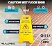 Alpine Caution Wet Floor Signs 5 Pack - 24 Inch, High Visibility Yellow Slippery When Wet Sign - Bilingual Safety Warning Sign to Easily Avoid Slippery Accidents in High Traffic Areas