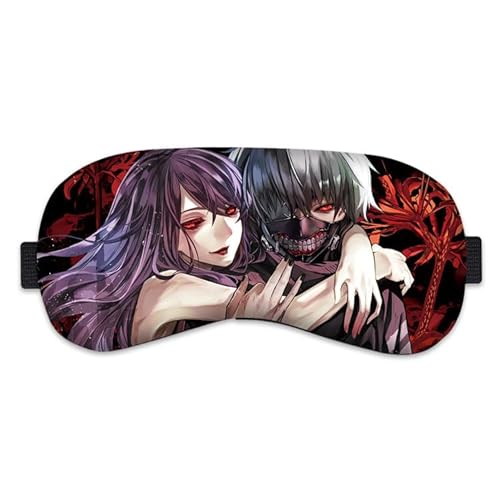トーキョーグール 金木研 アイマスク 睡眠用 男女兼用 可愛い 面白い 遮光 眼罩 安眠 快眠 キャラクターグッズ 不眠 昼寝 旅行 飛行機 光漏れなし 通気性 圧迫感なし 低反発素材 サイズ調整自由