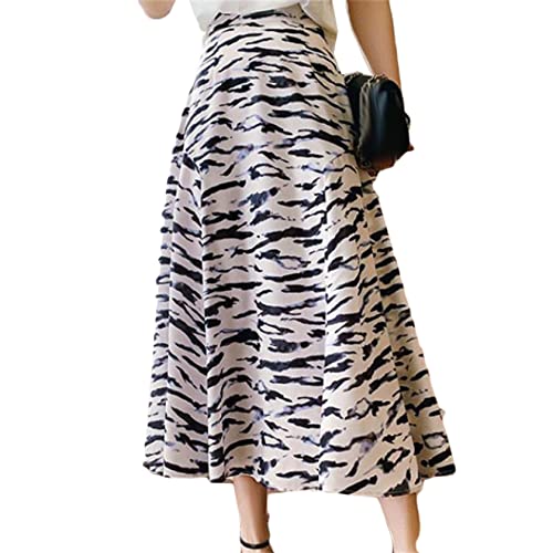 KYAZJA] ゼブラ柄ロングスカート フレアスカート Aライン ヒョウ