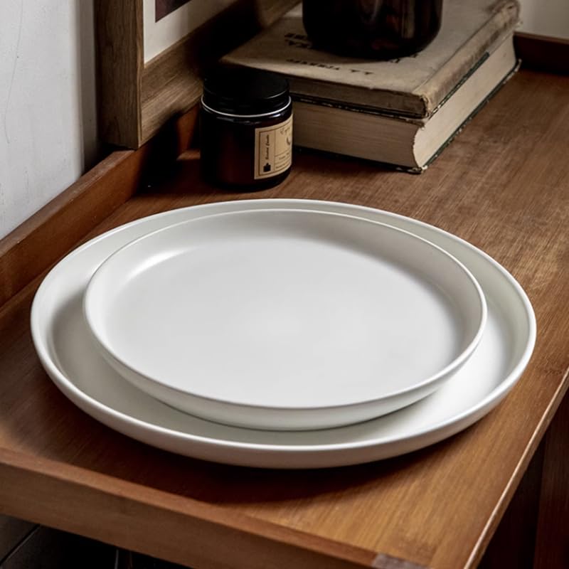 Talerze obiadowe Okrągły biały ceramiczny talerz do steków zachodni talerz deserowy talerz warzywny talerz sałatkowy (7 sztuk)