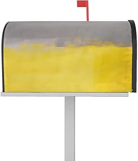 Mailbox Cover Magnetic Yellow to Grey Gradient Oil Painting Art Mailbox Covers Standard Size 21x18in,Mailbox Covers Wrap Post Letter Box Cover for Garden Yard Outdoor Decor Abstract Watercolor Style