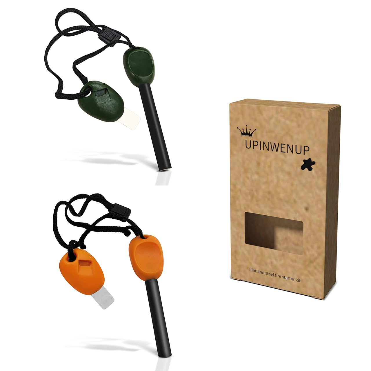 1 Pcs Fire Starter Kit Flint and Steel Survival Fire Steel Outdoor Emergency Survival Tool for Travelling Camping Hiking (2PC)-image-39
