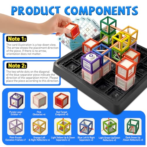 Laser Maze Reasoning Game – STEM Light Reflection Logic Toy for Kids Ages 8-13 – Brain Teaser & Strategy Board Game – Boosts Logic Thinking & Problem Solving – Ideal Christmas & Birthday Gift - Image 7
