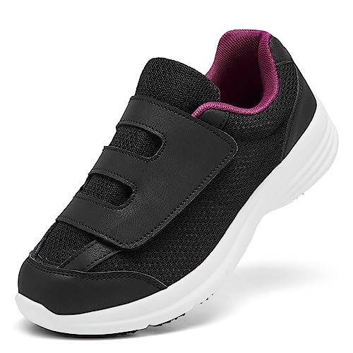 Diabetic Shoes for Women Extra Wide Width Slip-On Orthopedic Elderly Shoes with Adjustable Strap Lightweight Breathable Easy On/Off, Swollen Feet Walking Edema Sneakers