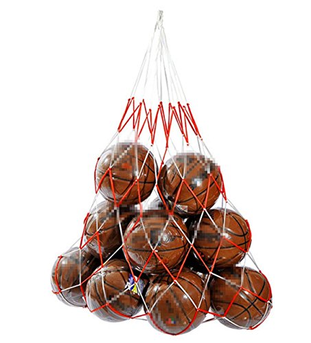 HNJZX Red de Malla de Nailon para Baloncesto de Voleibol, Bolsa de Red de Transporte DE 10 Bolas, 115 cm