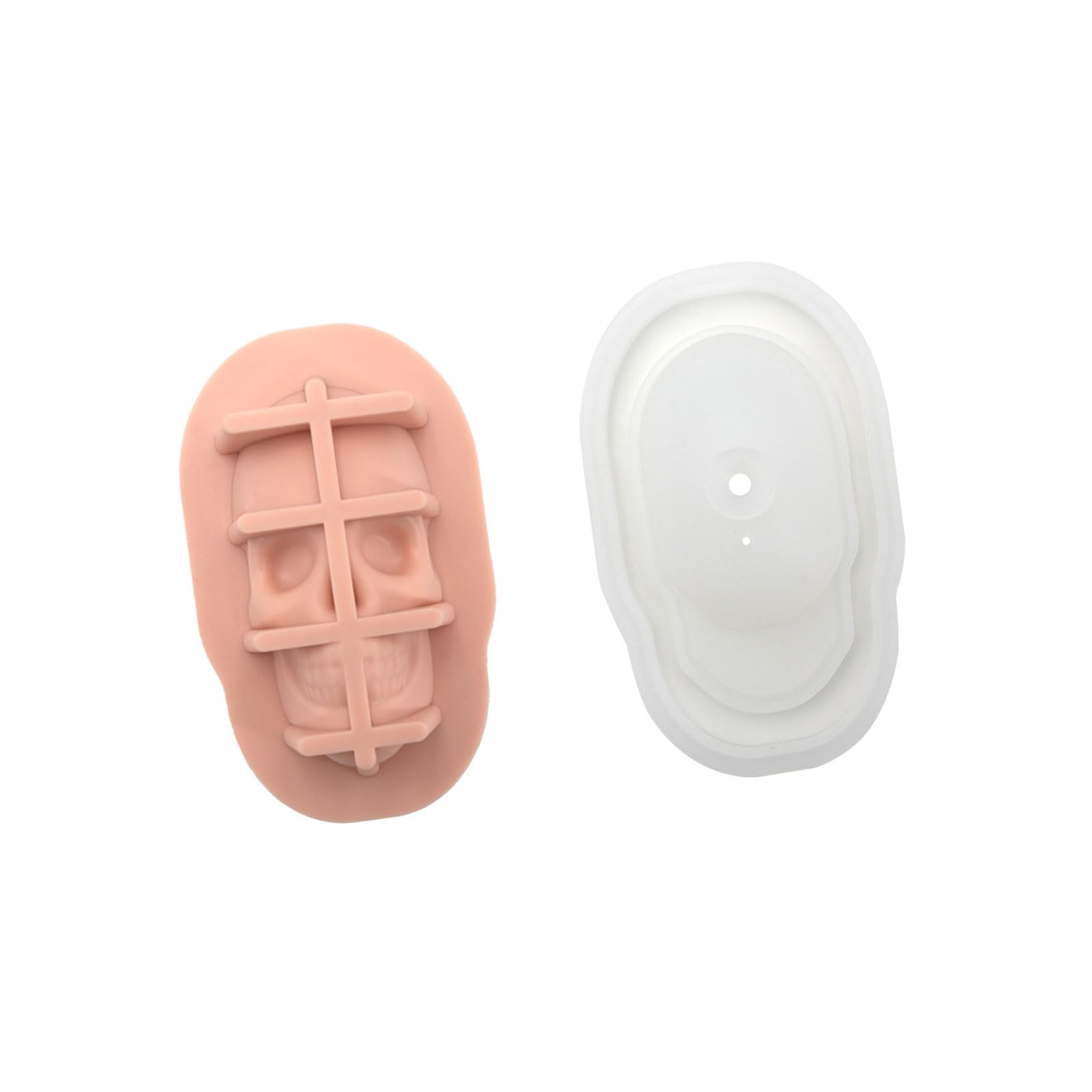 Uqezagpa 3D Skull Head Shape Ice Cubes Mold Food Grade Silicone Round Ice Ball Maker Drink Accessories Practical Kitchen Gadget Food Grade Silicone Mold