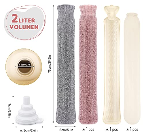 Homewit Borsa dell'acqua calda lunga 2 litri tubo