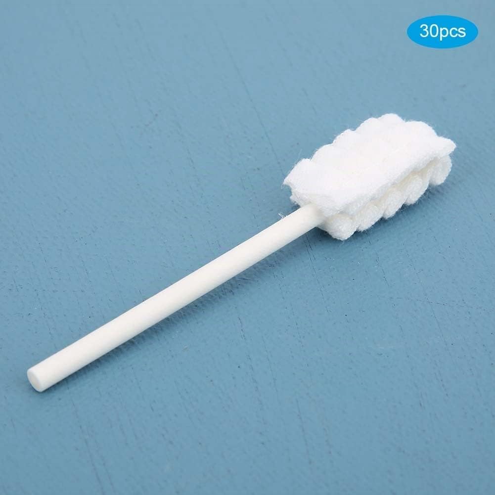 Yolispa Nettoyant buccal pour bébé, lot de 30 brosses à dents jetables pour bébé, gaze de coton douce, bâton de nettoyage de la bouche pour nouveau-né, soins dentaires pour bébé de 0 à 36 mois