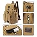 Qyoubi Canvas Fashion Backpacks Purse Casual Outdoor Shopping Daypacks Sports Rucksack Hiking Travel Multipurpose Bag Khaki