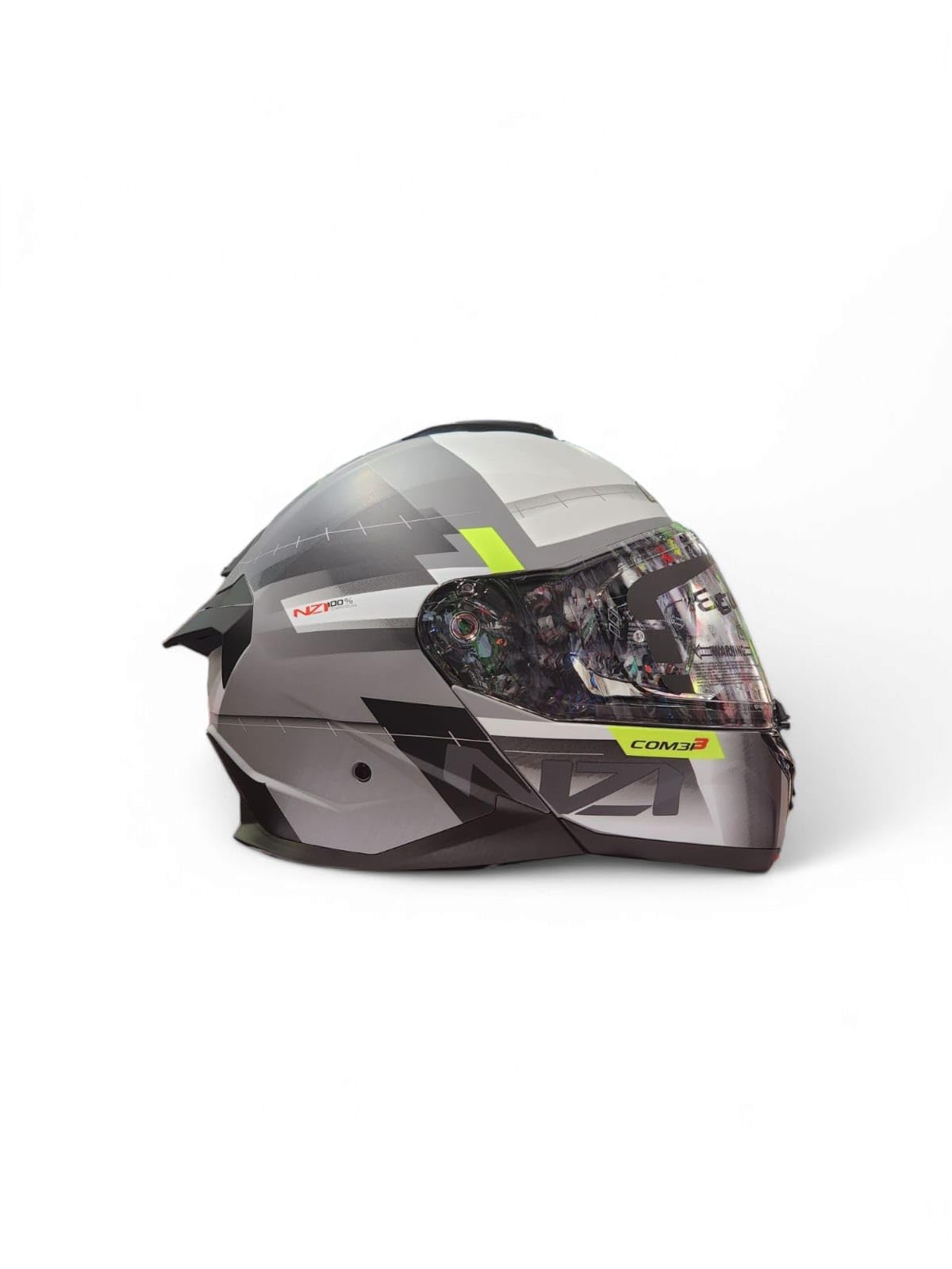 Casco Moto Modular NZI Combi 3 Metric Nardo Grey Blanco HOMOLOGACION 22.06 Talla L