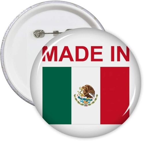 Made in Mexico Country Love Round Pins Badge Button Emblem Accessory Decoration 5pcs