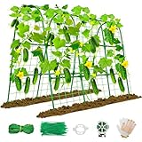 Cucumber Trellis for Raised Bed, U-Shape Garden Trellis...