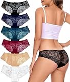 Paquete 6 Ropa Interior Sexy para Mujer, Bragas Invisibles, Calzoncillos Ligera y Suave de Encaje, Sin Costuras Braguitas...