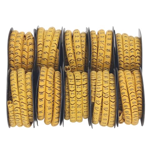 Natudeco 10Pcs Cable Marking Wire PVC Number Label Wire 0 to 9 Number Tube Cable Wire Markers Label Tag for Electronic Computer Electrical Network (6m²)