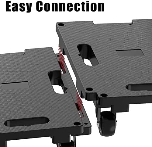 SOLEJAZZ Moving Furniture Dolly Connectable, 136KG Capacity Piano Moving Dolly, Heavy Duty 4 Wheel Moving Cart for Moving Heavy Furniture, Black, 1 Pack