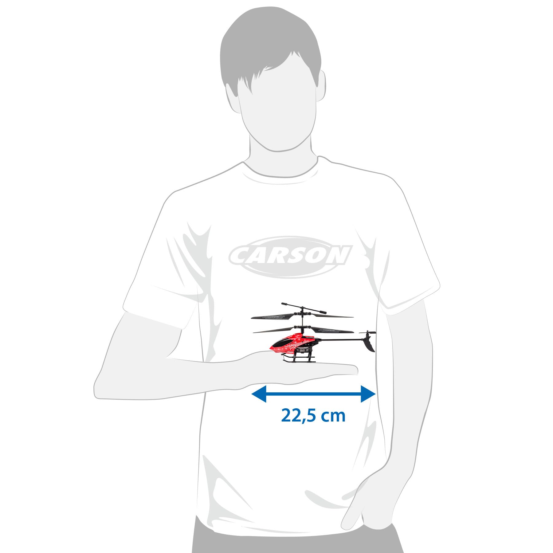 Carson 500507199 Starter Tyrann 230 IR 2CH 100% RTF czerwony – helikopter, dla początkujących, RC Heli, zdalnie sterowana zabawka