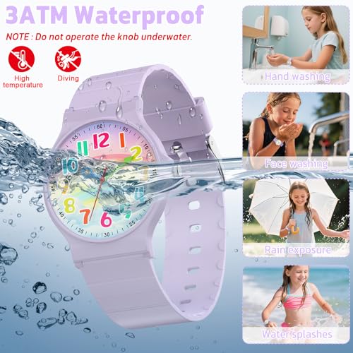 Image of Edillas Kids Teens Watch Analog Girls Boys, Waterproof Stylish Watch for Children,Students with Soft Silicone Strap for Kids Teens 4-16 Years Old