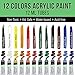 US Art Supply® 33-Piece Acrylic Painting Table Easel Set with, 12-Tubes Acrylic Colors, 11