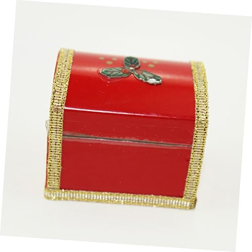 Miniatura 3 de TOYANDONA 1pc juego de madera mini muebles mini juguetes muebles simulados juguete mini artesanía caja de Navidad juguete madera rojo artesanía