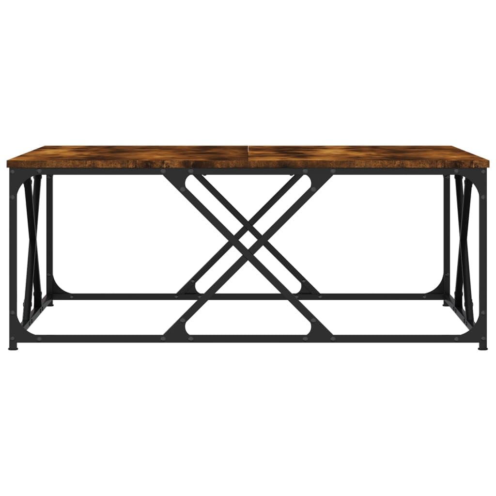 Générique Stolik kawowy Chene Fume 100x100x40 cm Wood Ingenierie | Solidna metalowa rama, gładka powierzchnia, stabilna do napojów i deco, odporność na wilgoć
