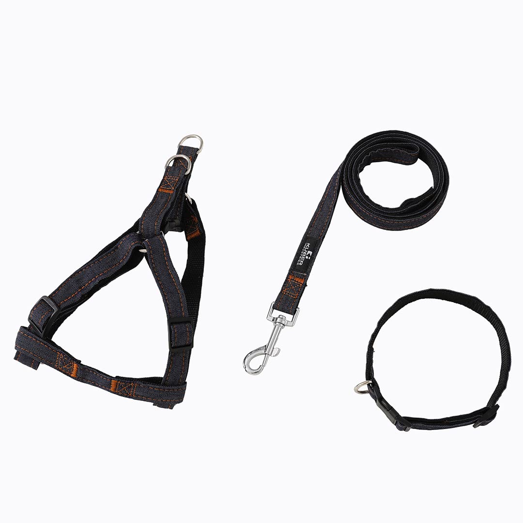 Kuber Industries Dog Combo Pack of Harness, Neck Collar Belt and Leash,Black (B0BLSWXK8F) Amazon Price History, Amazon Price Tracker