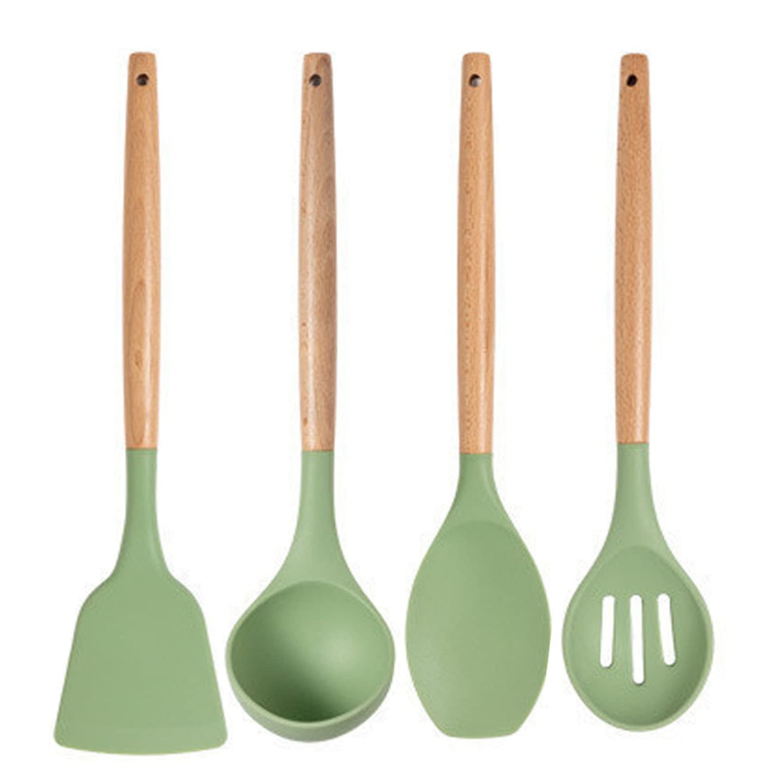 GTHTUHFD Cooking Spatulas And Spoons,Spoon Setcooking Utensils Set Avocado Green Silicone Kitchenware Cooking Utensils Set Non Stick Cookware Set Kitchen Tool,4pcs B